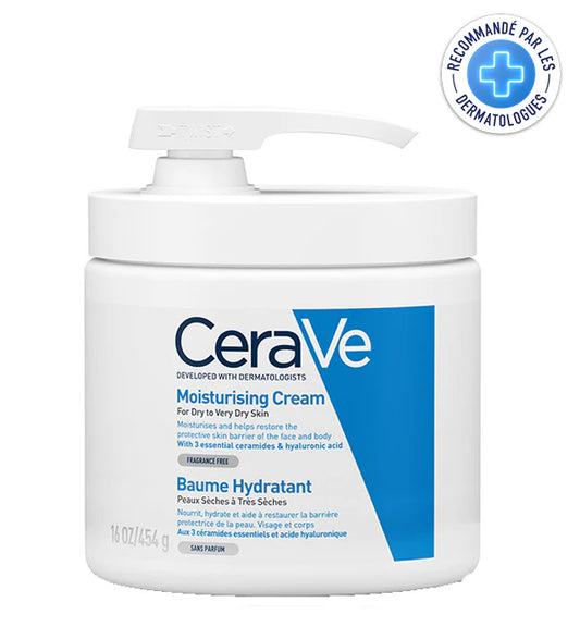 CERAVE BAUME HYDRATANT AVEC POMPE PEAU SÈCHE À TRÈS SÈCHE 454G