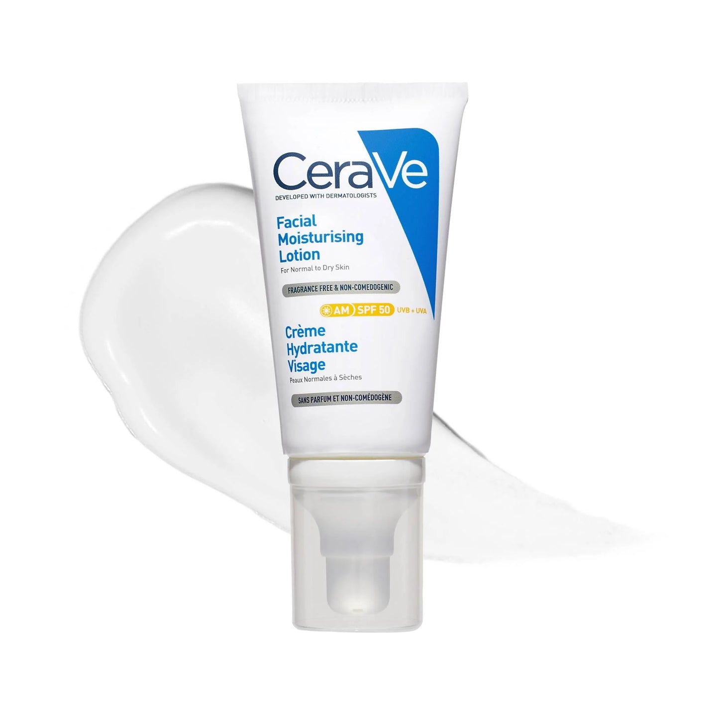 CERAVE CRÈME HYDRATANTE VISAGE SPF 50 PEAUX NORMALES À SÈCHES 52ML