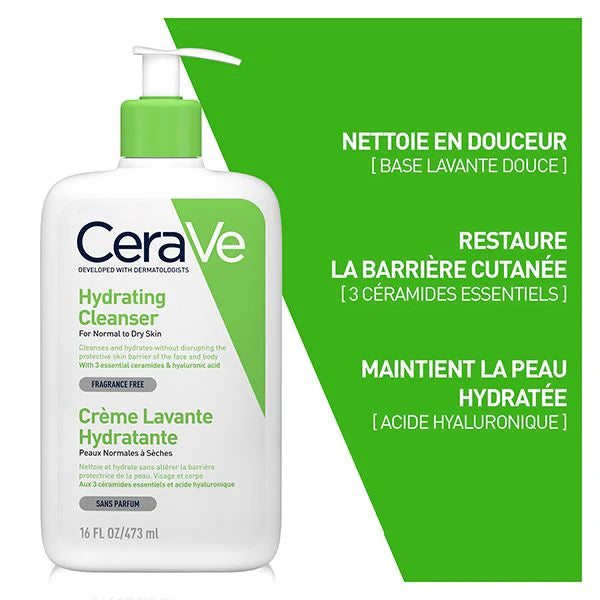 CERAVE CRÈME LAVANTE HYDRATANTE 473 ML